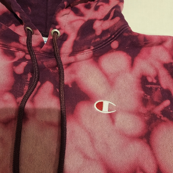 Champion Women's Pink Tie-Dye Hoodie Cropped - Picture 8 of 9